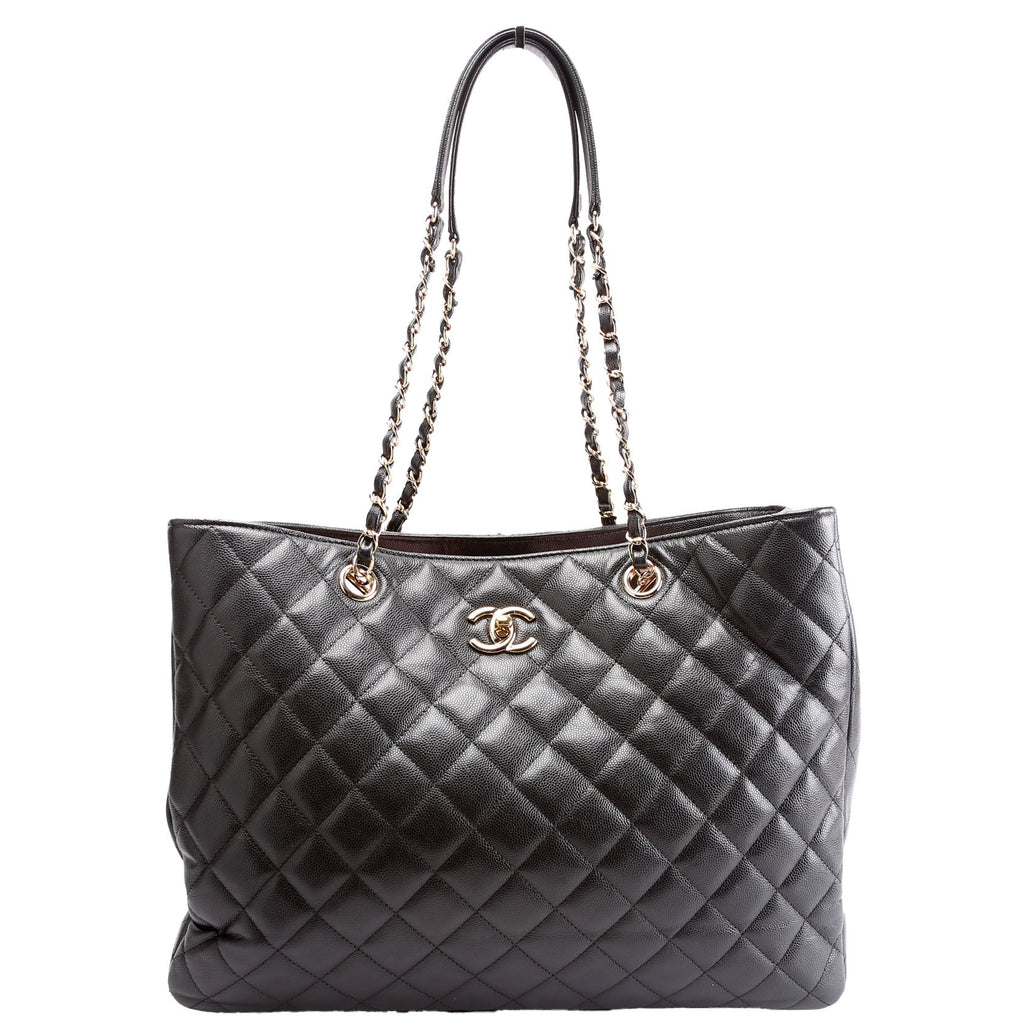 Classic CC Shopping Tote Caviar RFID Black
