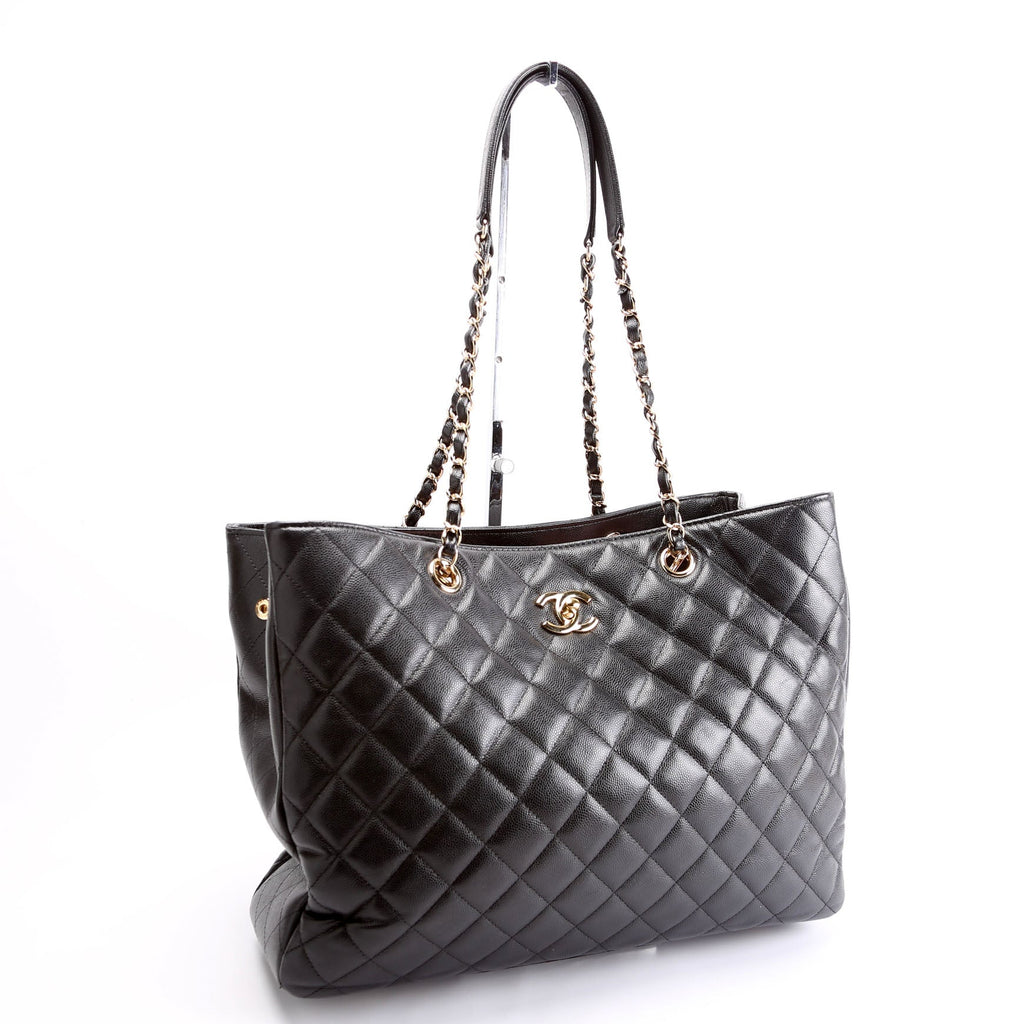 Classic CC Shopping Tote Caviar RFID Black