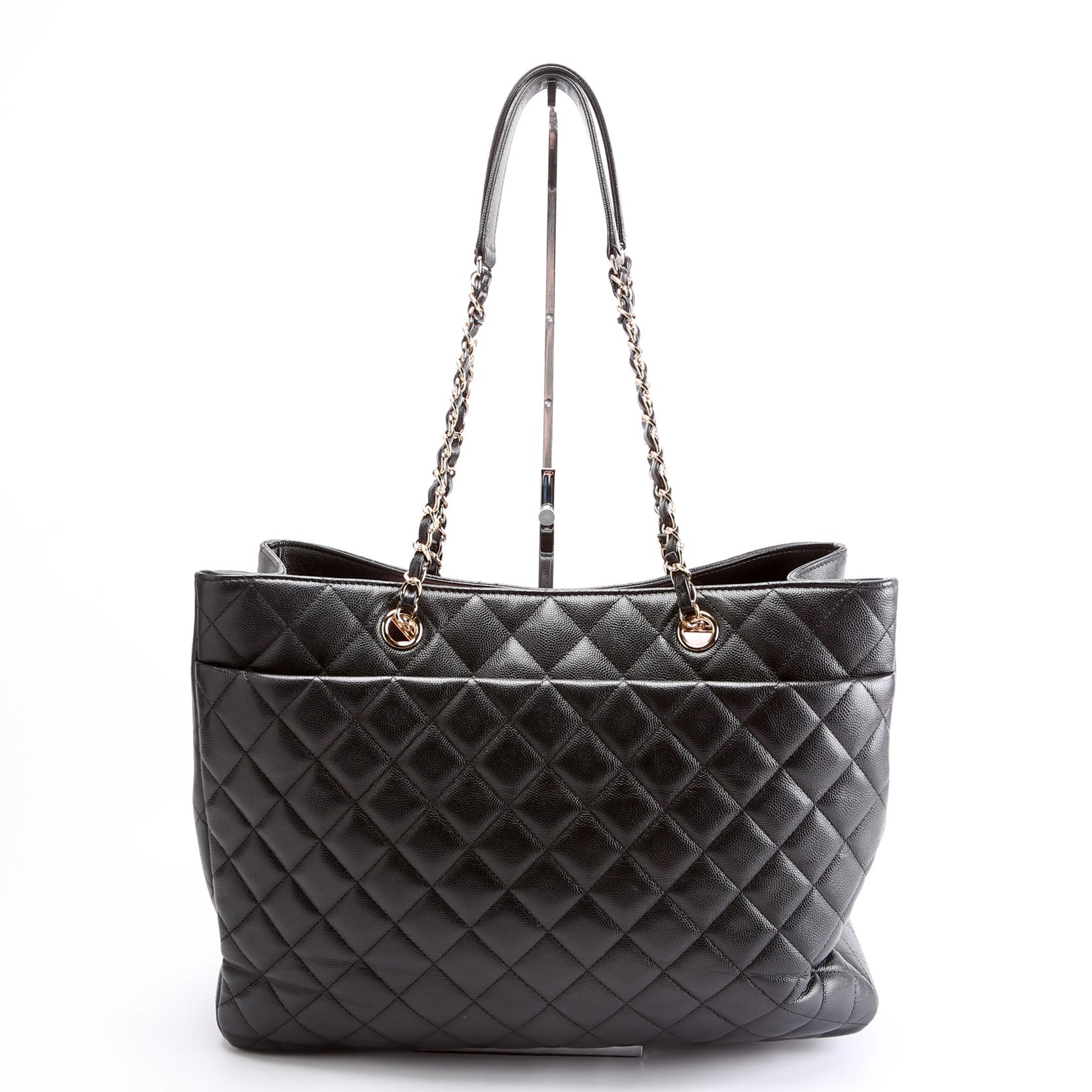 Classic CC Shopping Tote Caviar RFID Black