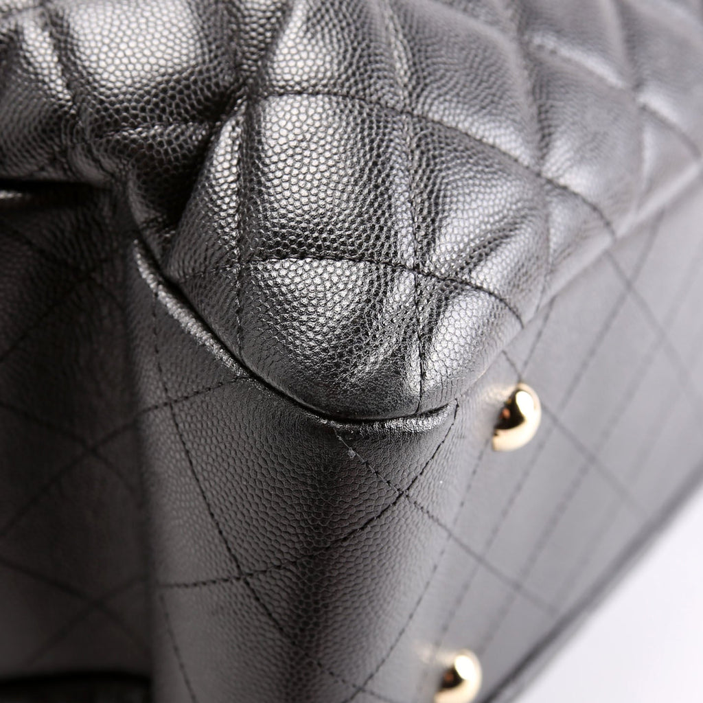 Classic CC Shopping Tote Caviar RFID Black