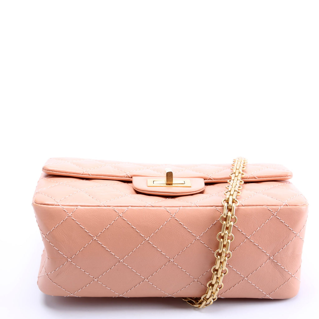 2.55 Reissue Mini Flap Aged Calfskin RFID Peach