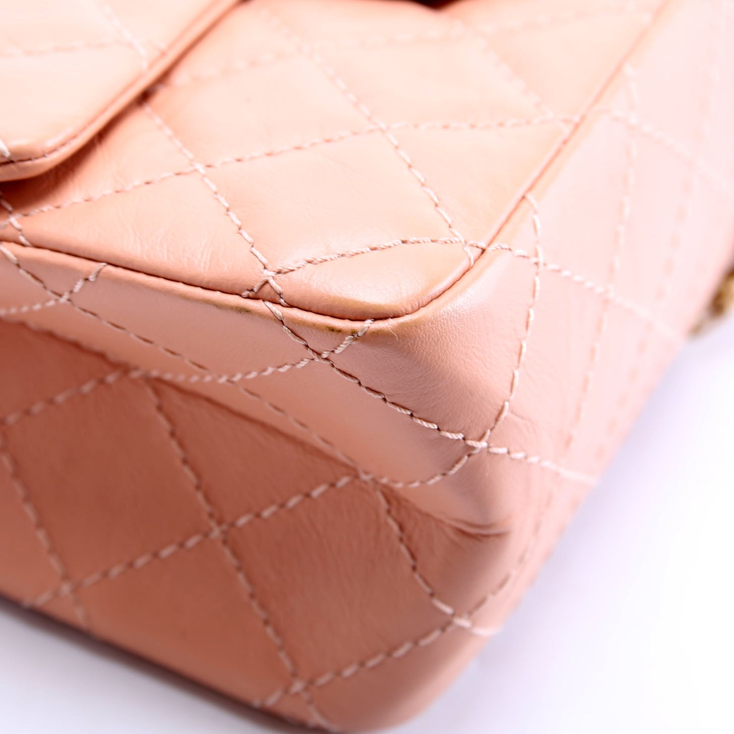 2.55 Reissue Mini Flap Aged Calfskin RFID Peach