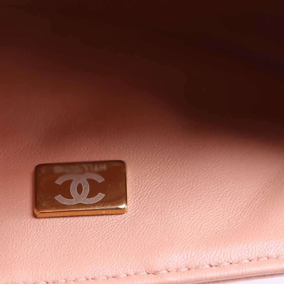 2.55 Reissue Mini Flap Aged Calfskin RFID Peach
