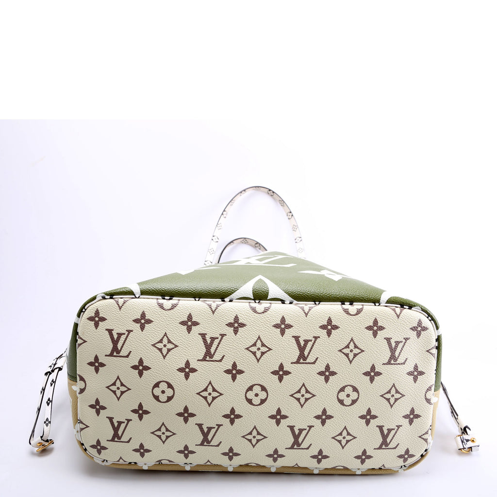 Neverfull With Wallet MM Giant Monogram Green/Beige