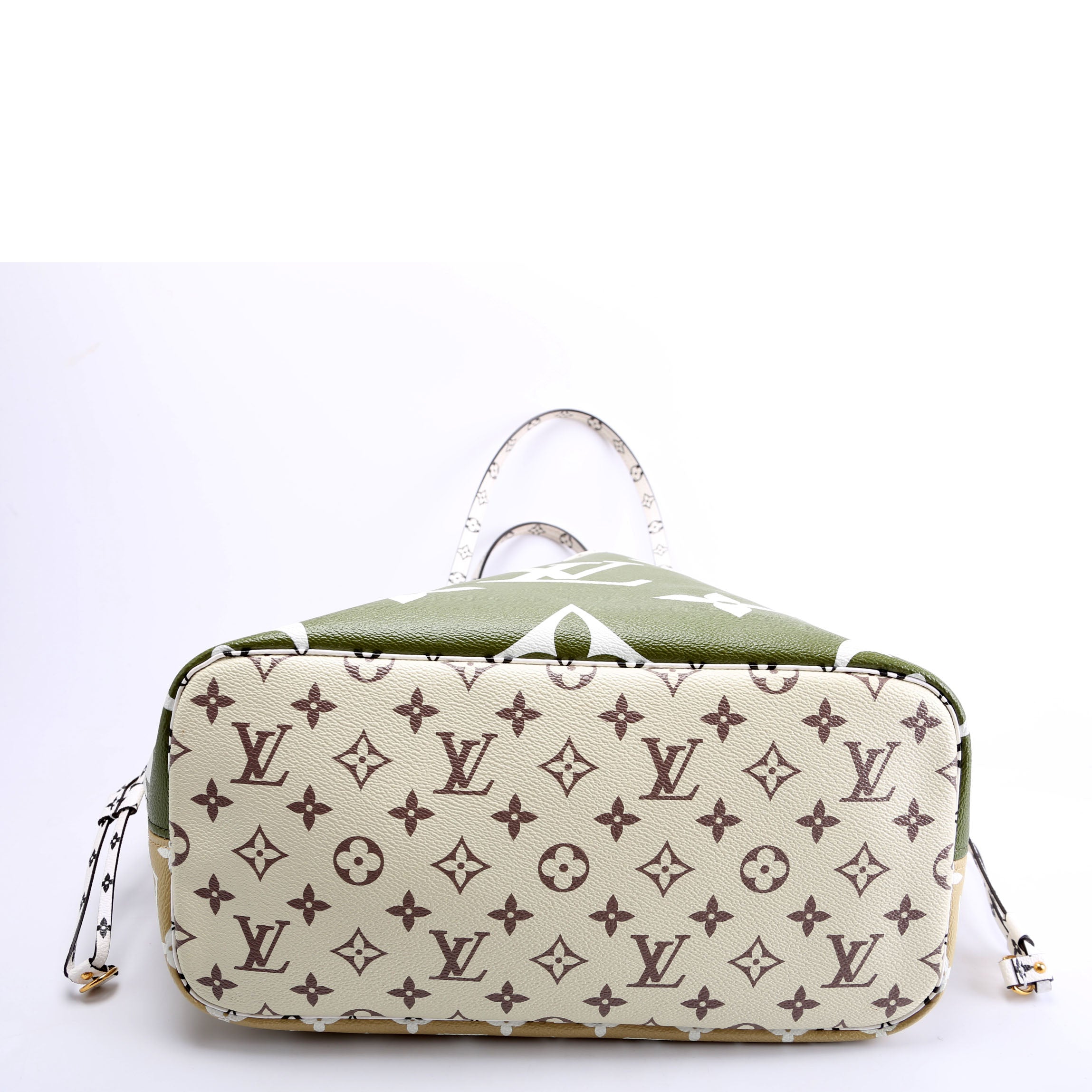 Neverfull With Wallet MM Giant Monogram Green/Beige