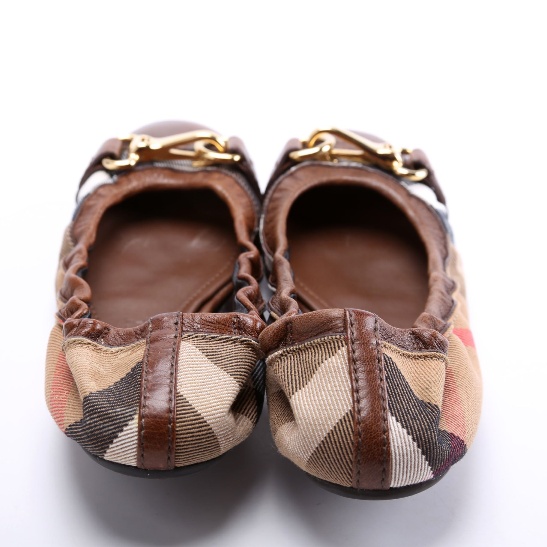 Check Elastic Ballet Flats Size 36.5