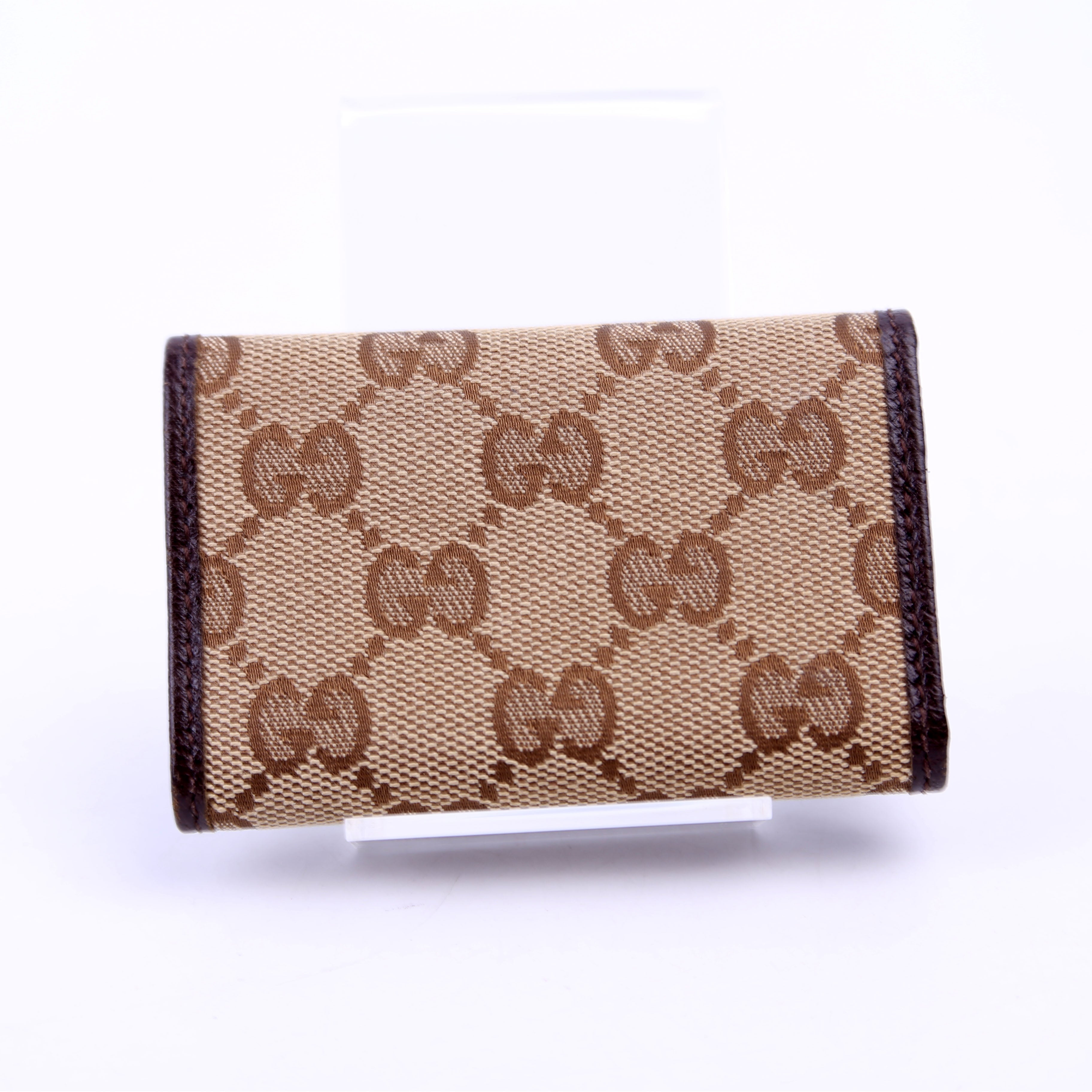 Gucci 127048 GG canvas 6 Key Holder Brown