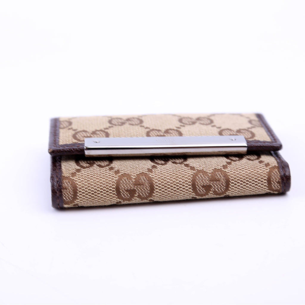Gucci 127048 GG canvas 6 Key Holder Brown