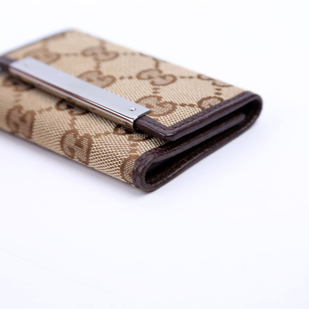 Gucci 127048 GG canvas 6 Key Holder Brown