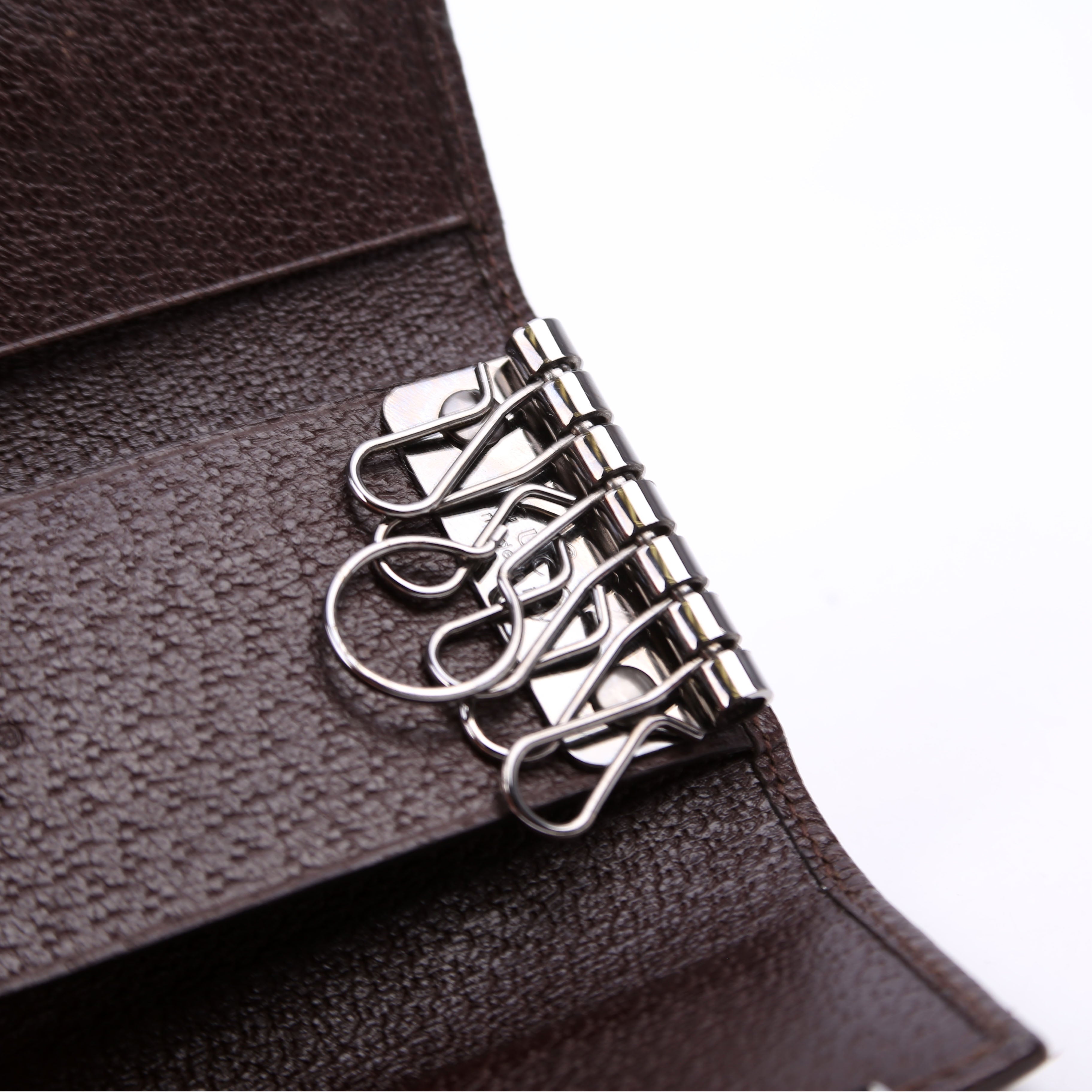 Gucci 127048 GG canvas 6 Key Holder Brown