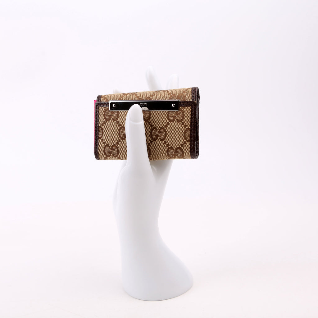 Gucci 127048 GG canvas 6 Key Holder Brown
