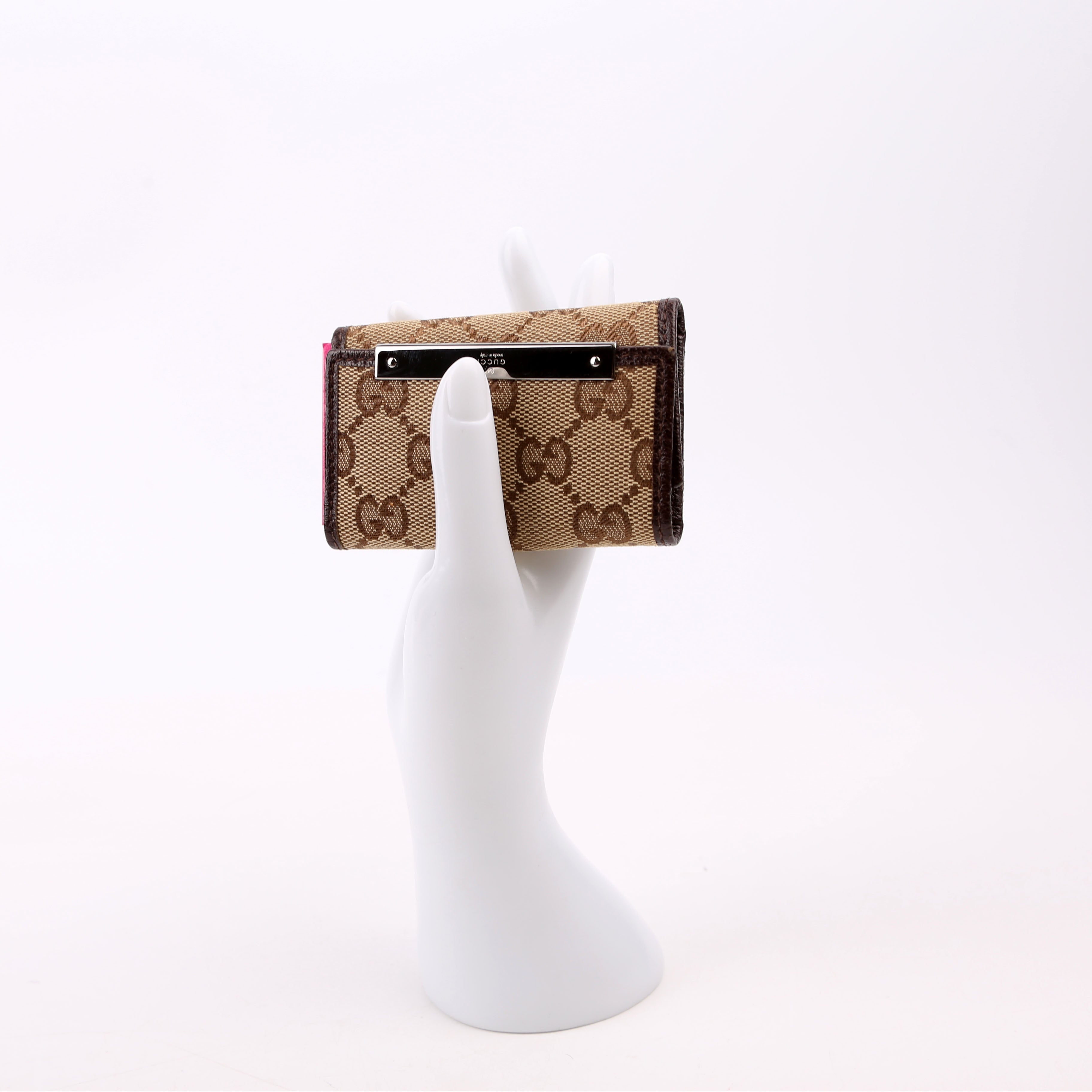 Gucci 127048 GG canvas 6 Key Holder Brown