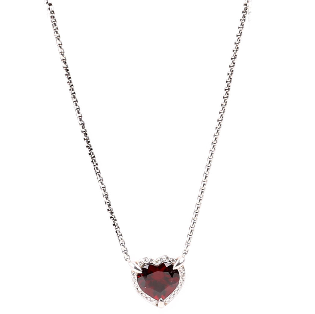 Chatelaine Heart Necklace 945/Garnet
