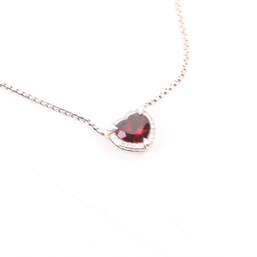 Chatelaine Heart Necklace 945/Garnet