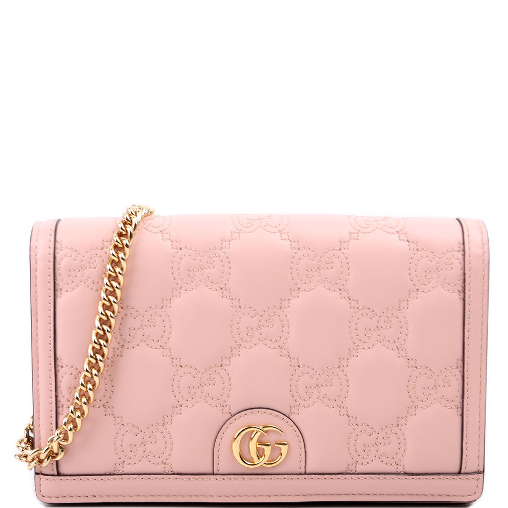 Gucci 723787 GG Matelasse Chain Wallet Pink