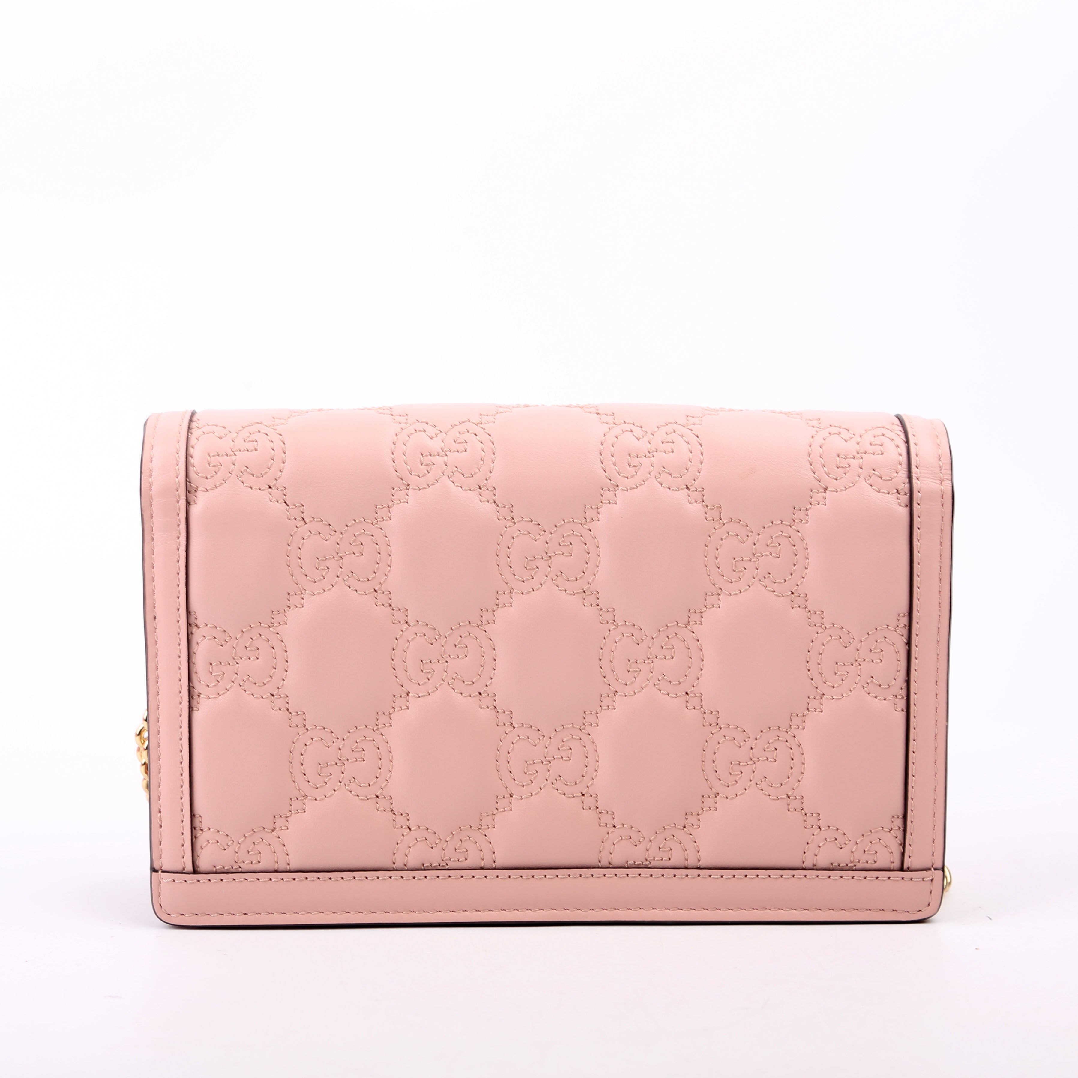 Gucci 723787 GG Matelasse Chain Wallet Pink