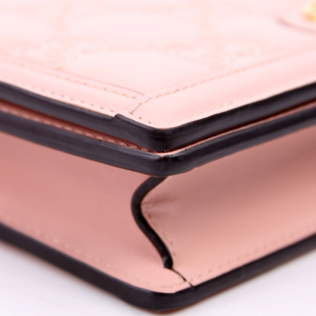 Gucci 723787 GG Matelasse Chain Wallet Pink