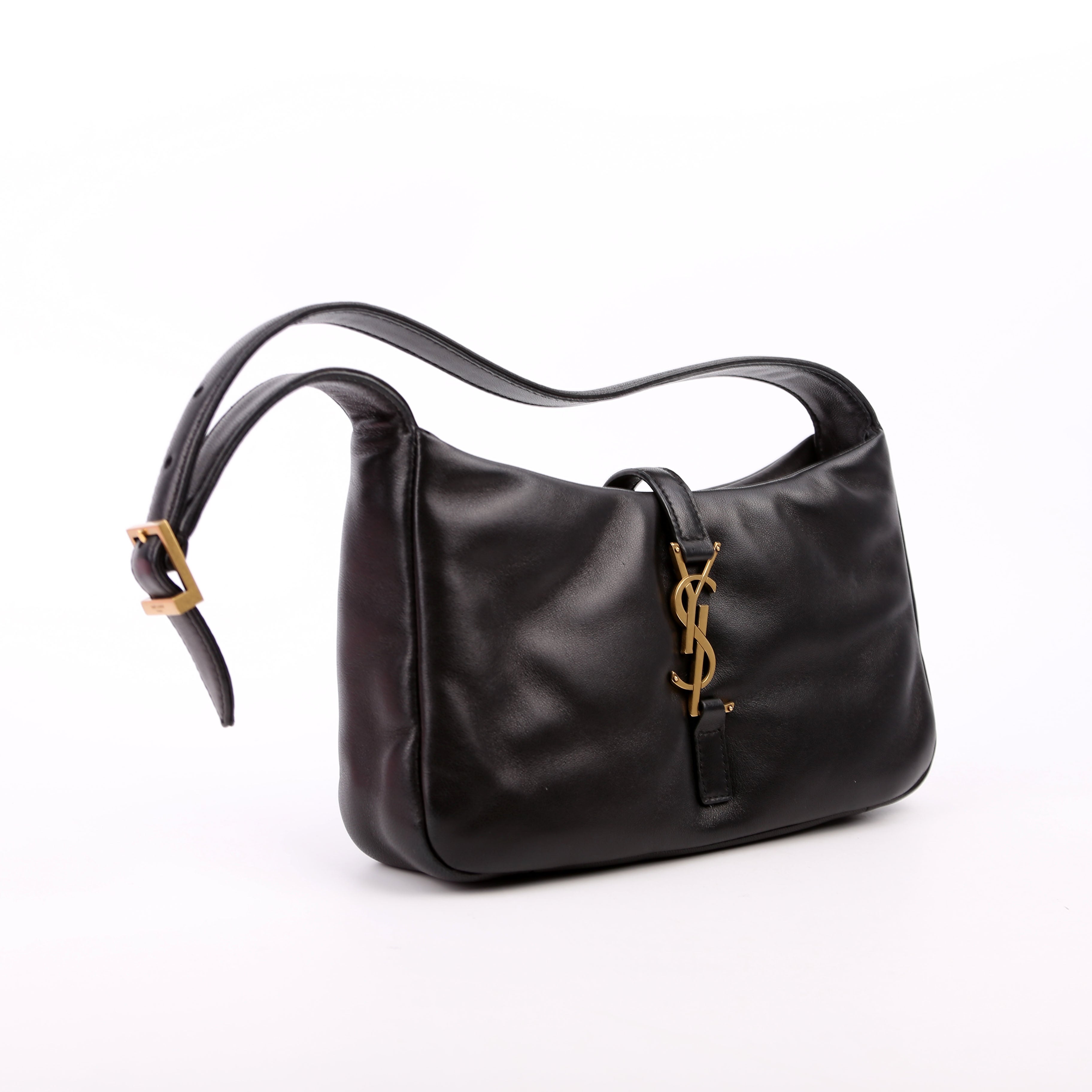 SAINT LAURENT 763419 Le 5 A 7 Hobo Padded Lambskin Black