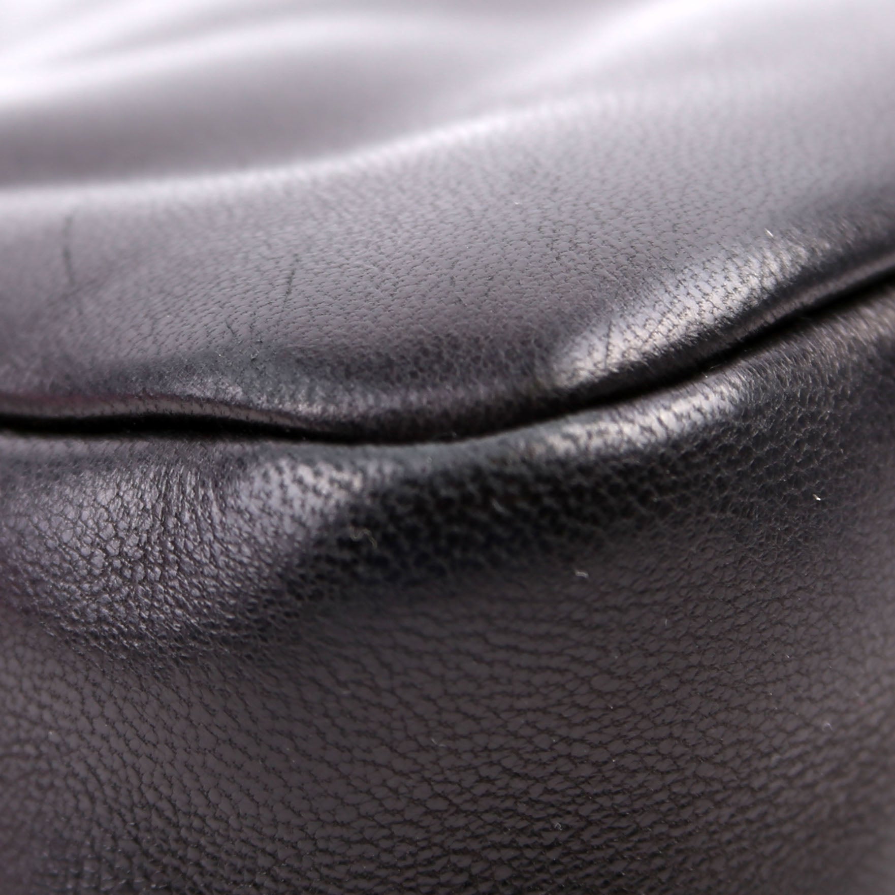 SAINT LAURENT 763419 Le 5 A 7 Hobo Padded Lambskin Black
