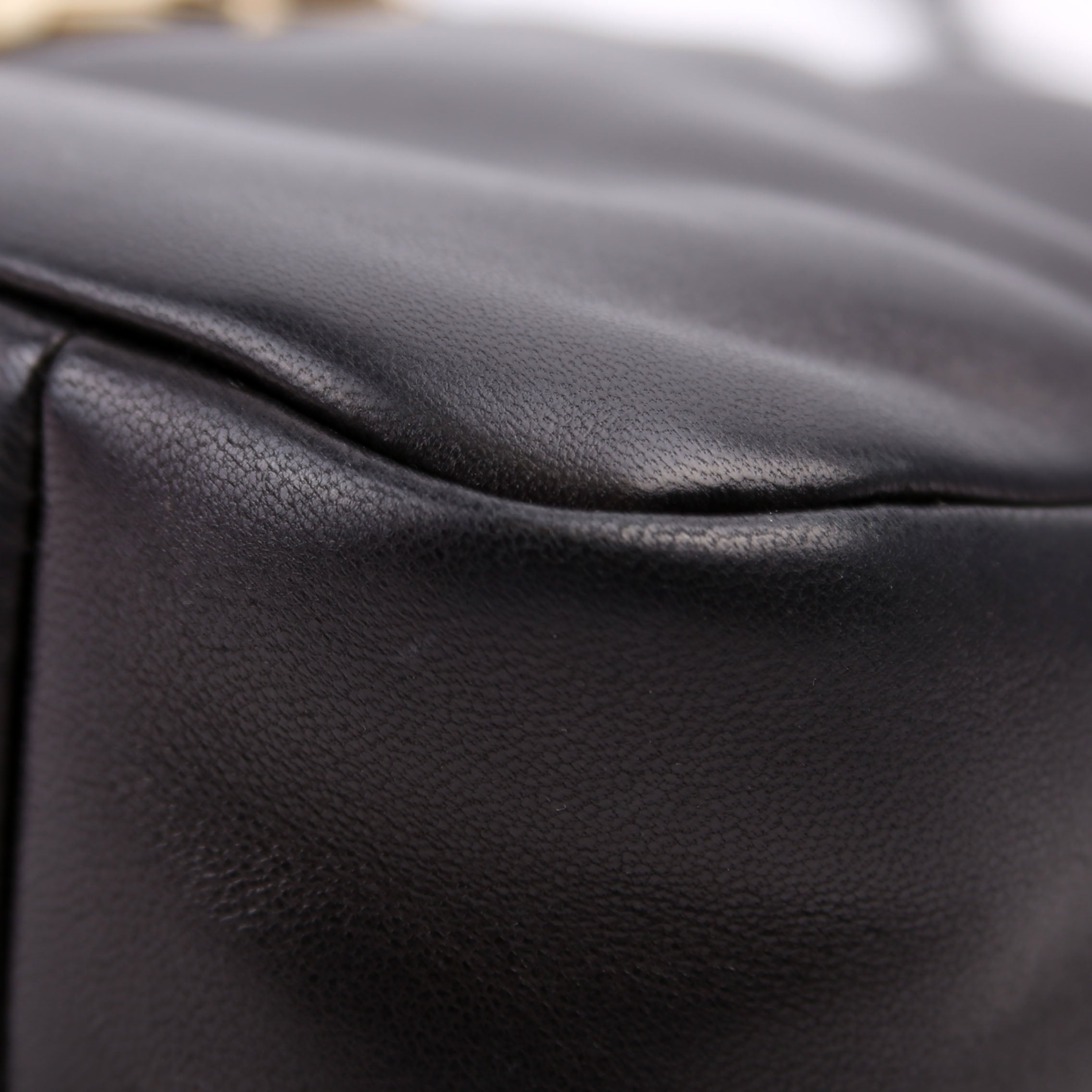 SAINT LAURENT 763419 Le 5 A 7 Hobo Padded Lambskin Black