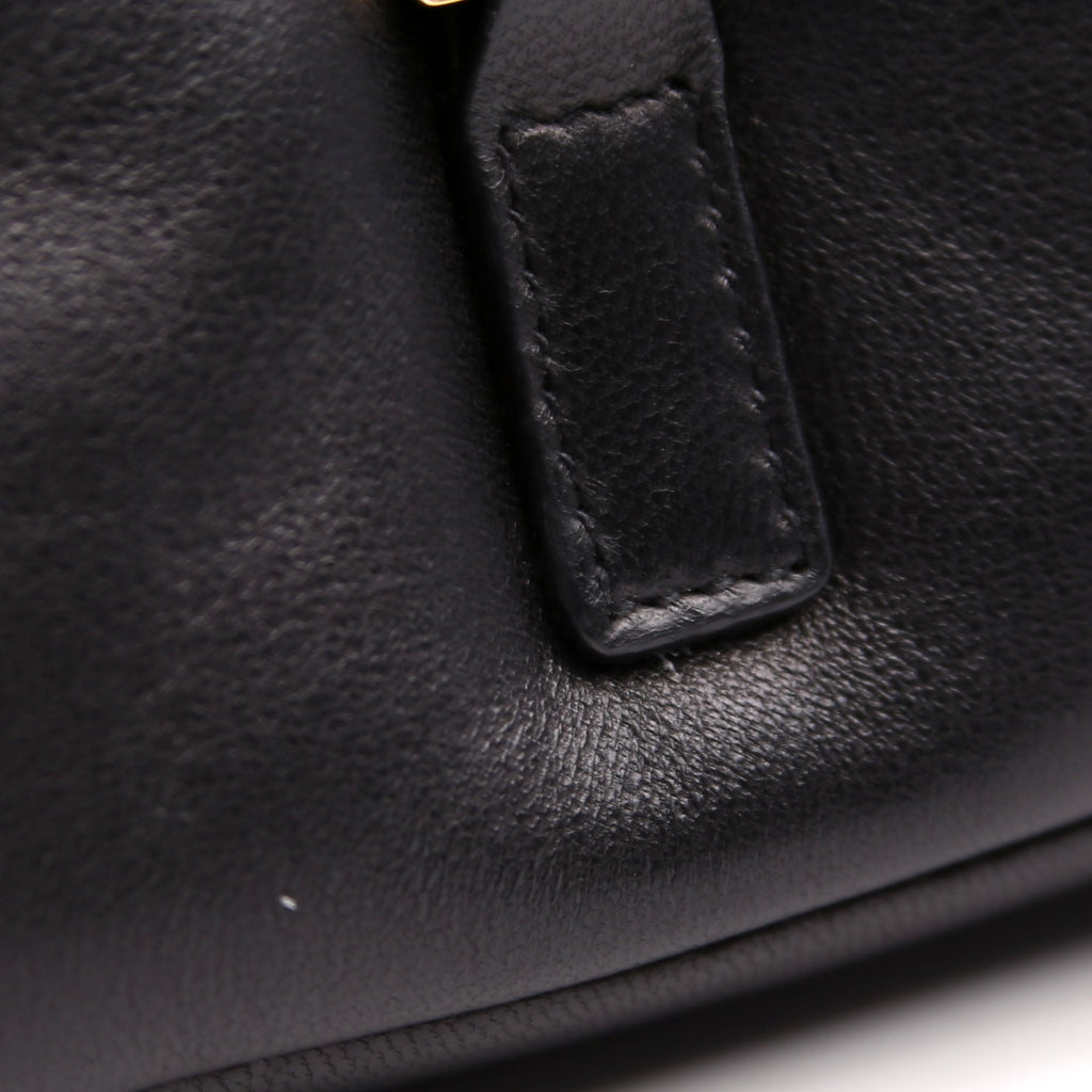 SAINT LAURENT 763419 Le 5 A 7 Hobo Padded Lambskin Black