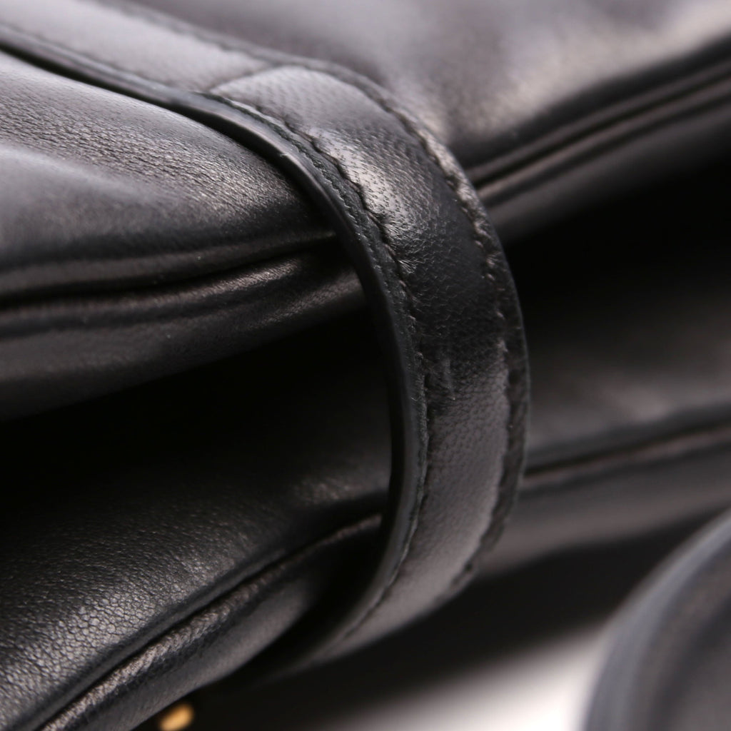 SAINT LAURENT 763419 Le 5 A 7 Hobo Padded Lambskin Black