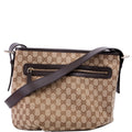 Gucci 388930 GG Canvas Shoulder Bag Brown
