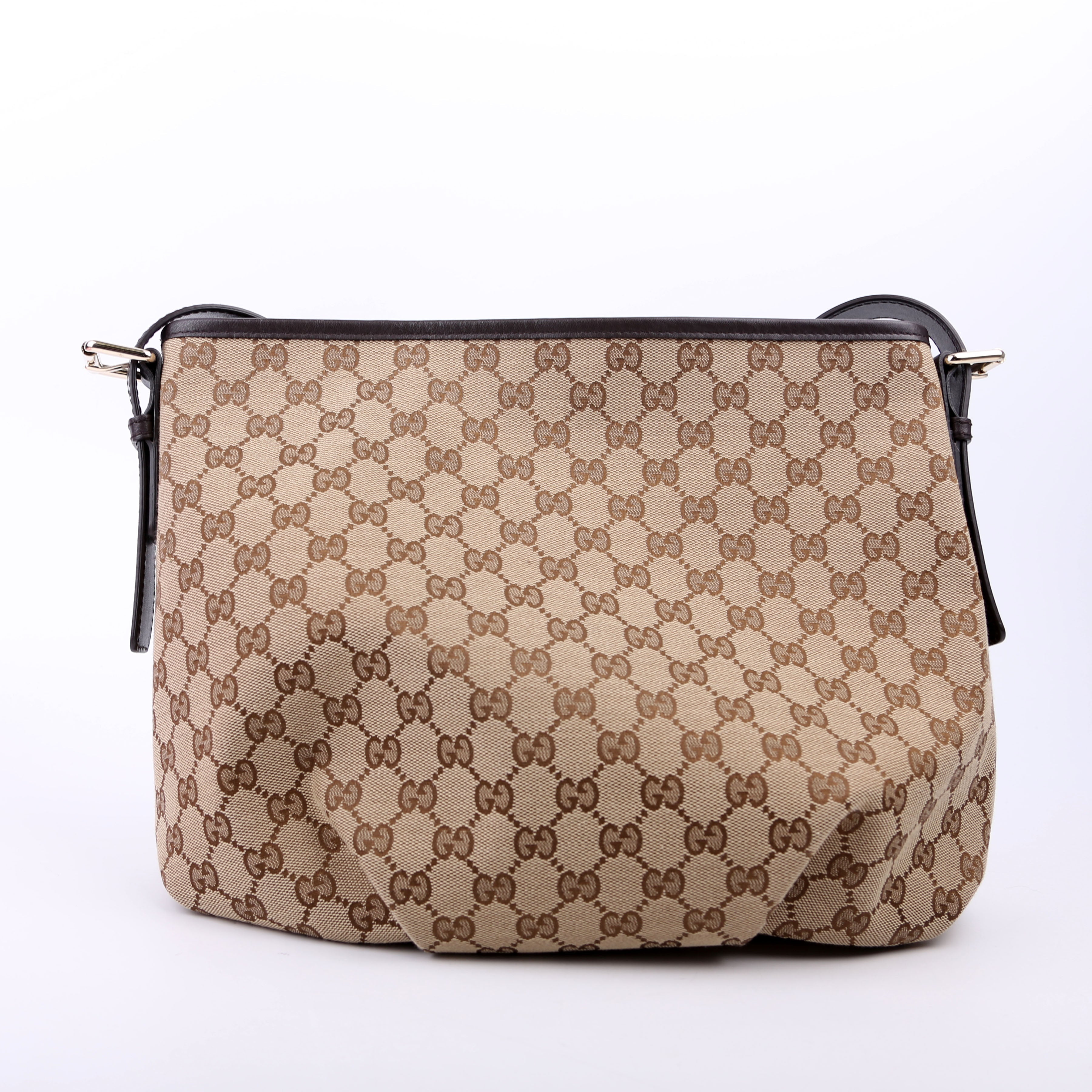 Gucci 388930 GG Canvas Shoulder Bag Brown