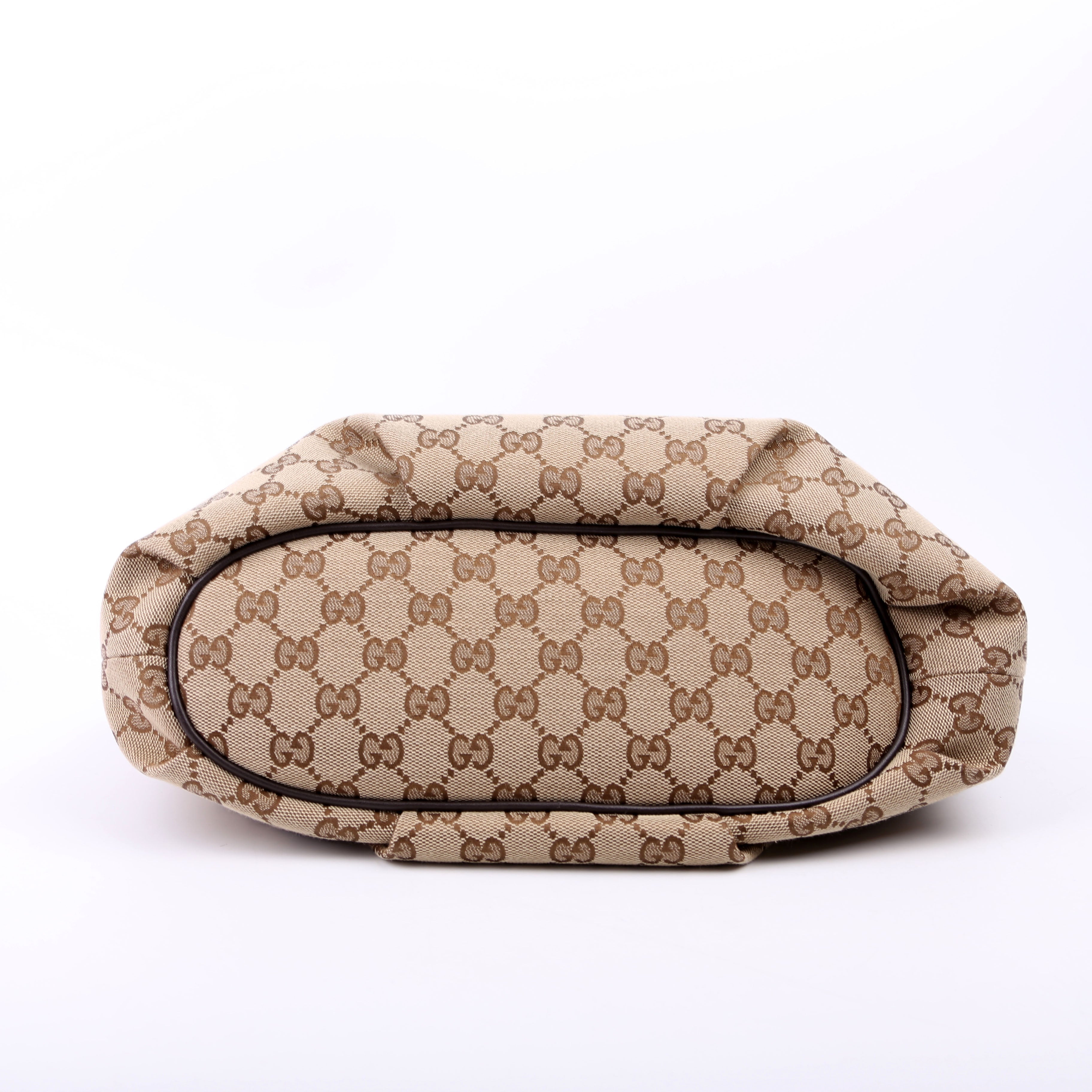 Gucci 388930 GG Canvas Shoulder Bag Brown