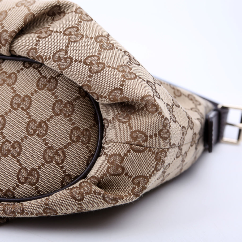 Gucci 388930 GG Canvas Shoulder Bag Brown