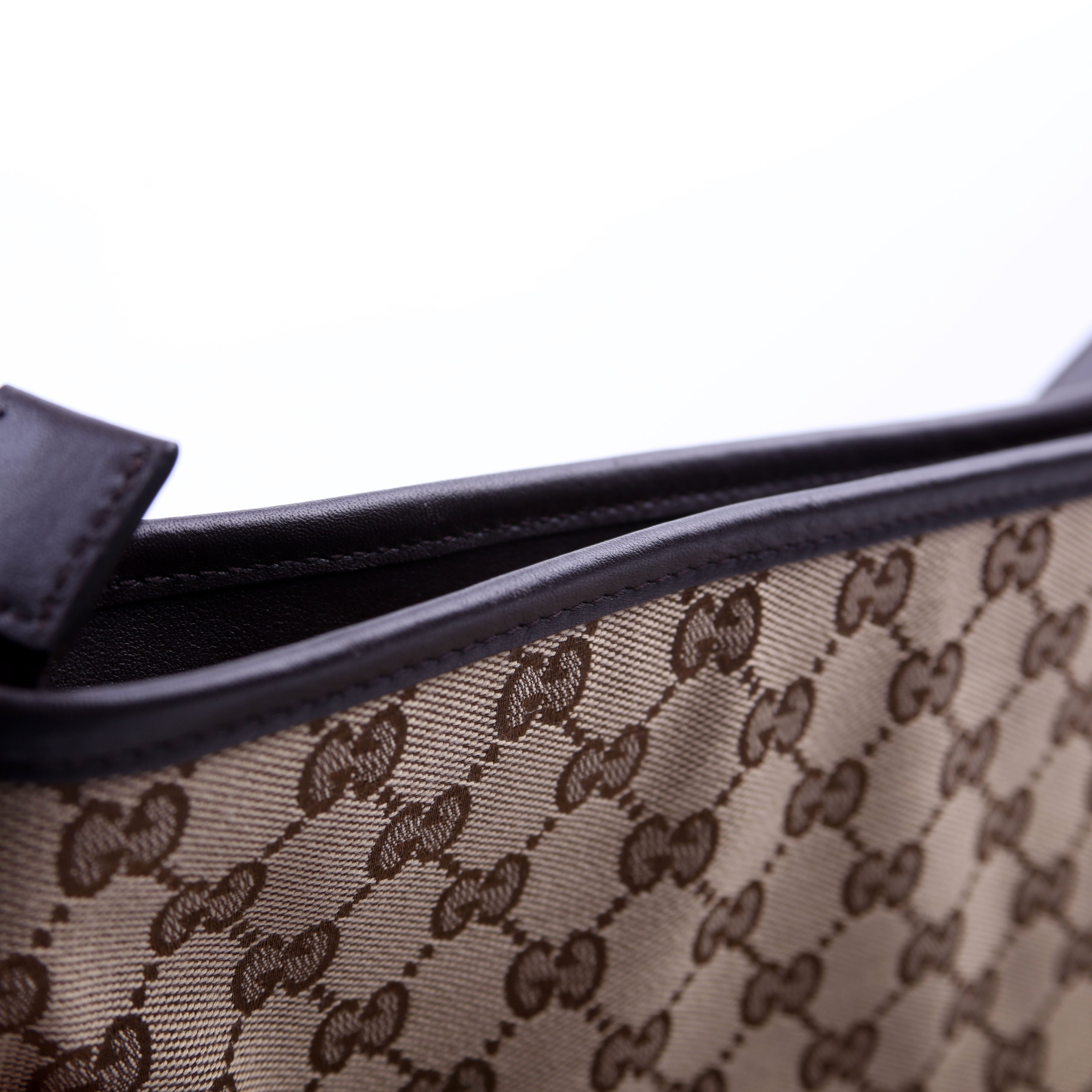 Gucci 388930 GG Canvas Shoulder Bag Brown