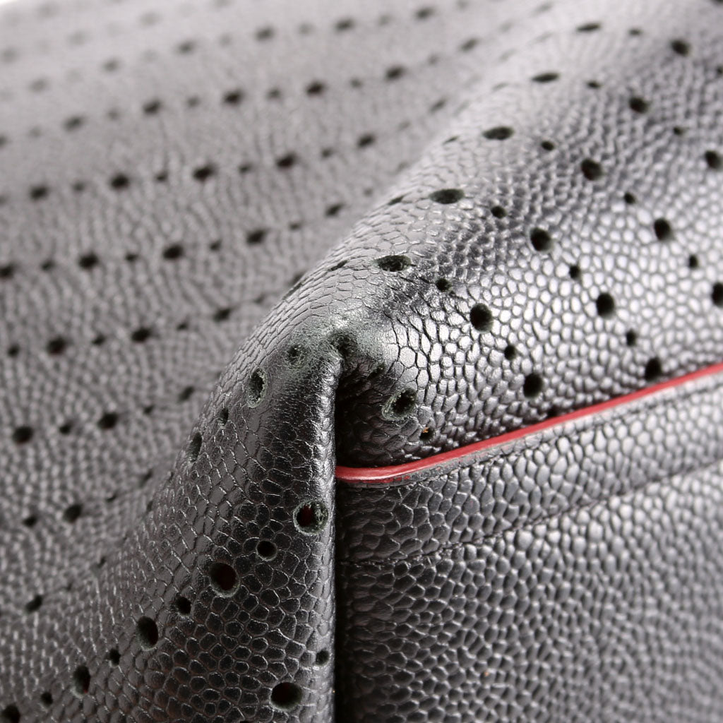 Perforated Shopping Tote Large Black