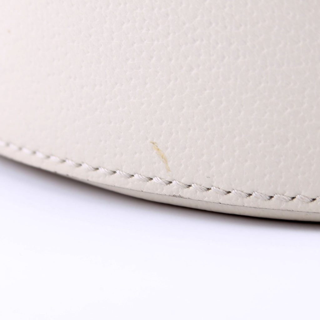 550618 Ophidia Leather Round Small Crossbody White