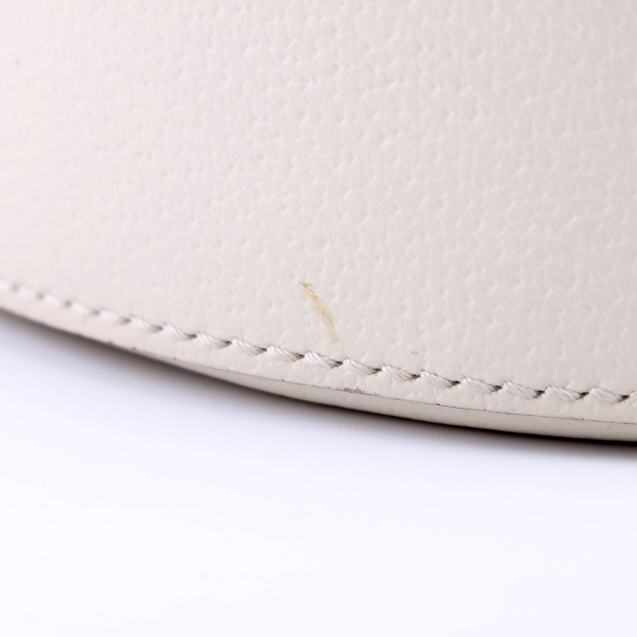 550618 Ophidia Leather Round Small Crossbody White