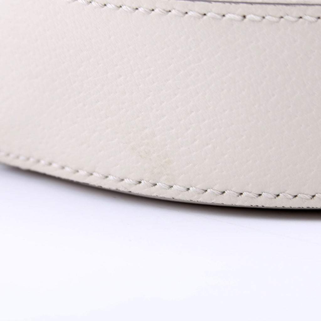 550618 Ophidia Leather Round Small Crossbody White