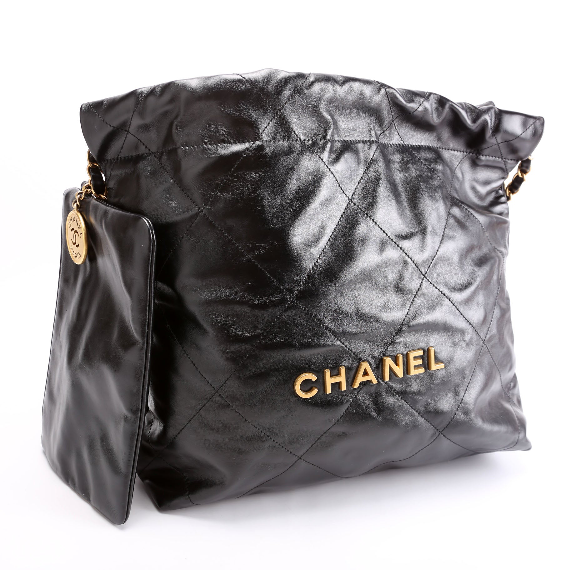 Chanel 22 Quilted Medium Hobo Black