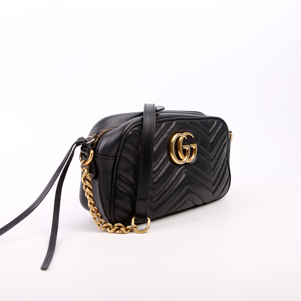 447632 Marmont Small Leather Camera Black