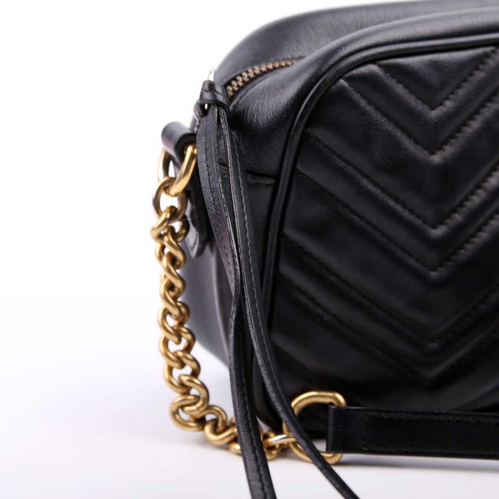 447632 Marmont Small Leather Camera Black