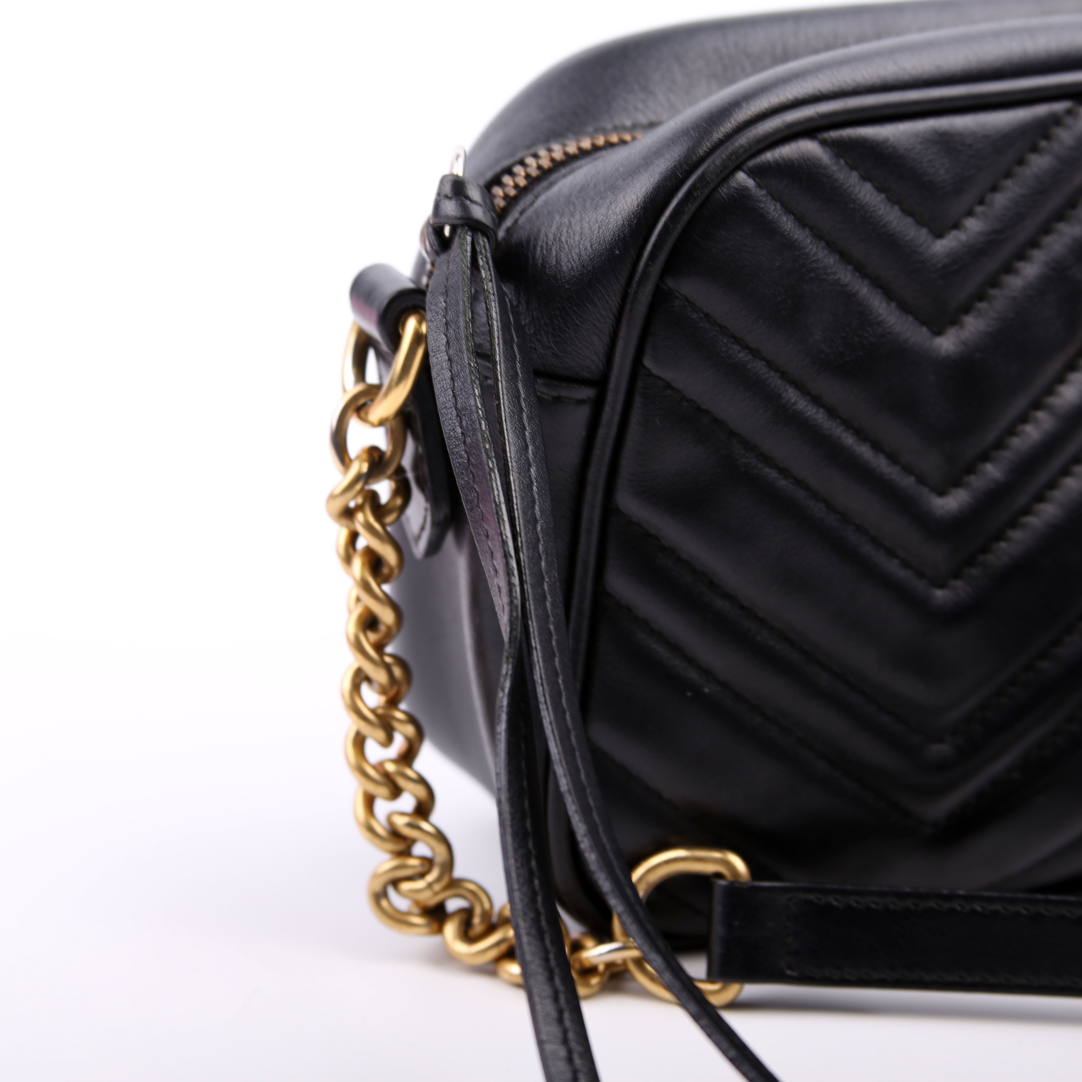 447632 Marmont Small Leather Camera Black