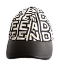 Fendi FXQ768 X Marc Jacob Logo Canvas/Leather Hat Size 59 Black/White
