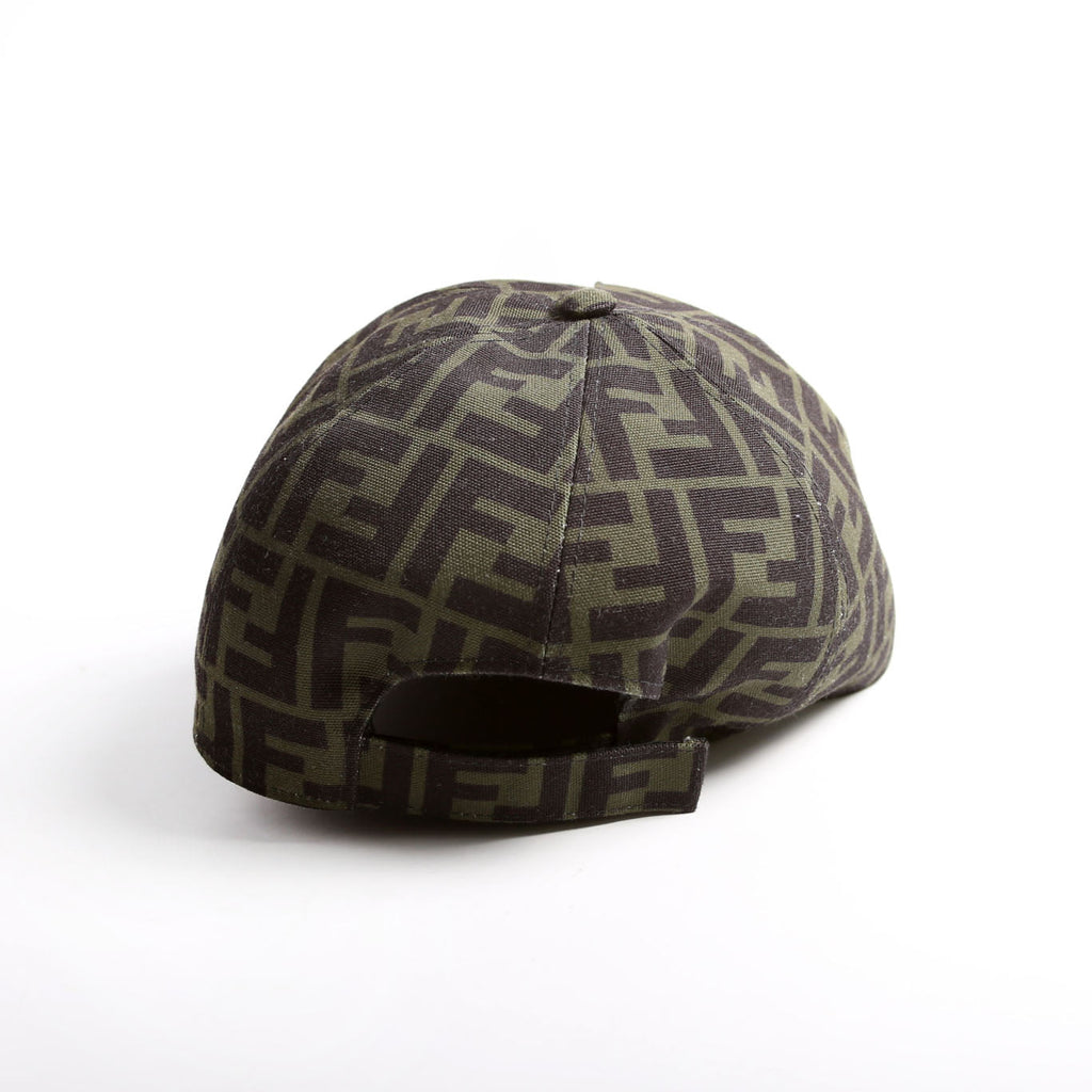 Fendi FXQ768 Zucca Baseball Cap Size 58 Green/Black
