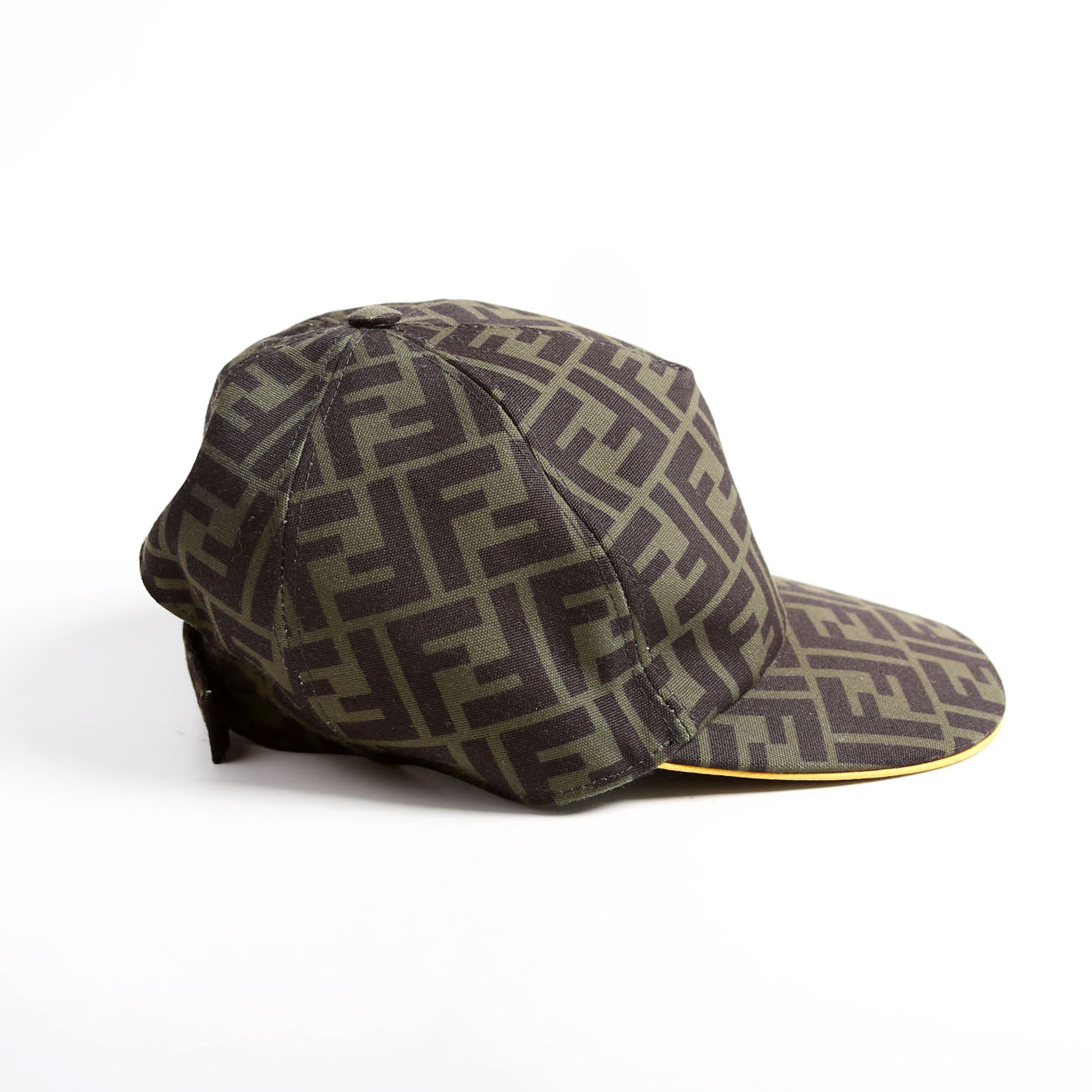 Fendi FXQ768 Zucca Baseball Cap Size 58 Green/Black
