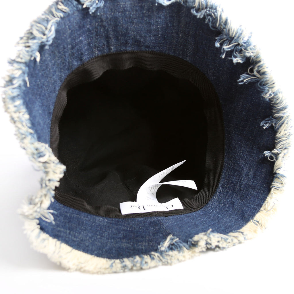 Dior Logo Denim Bucket Hat Size 57 Blue