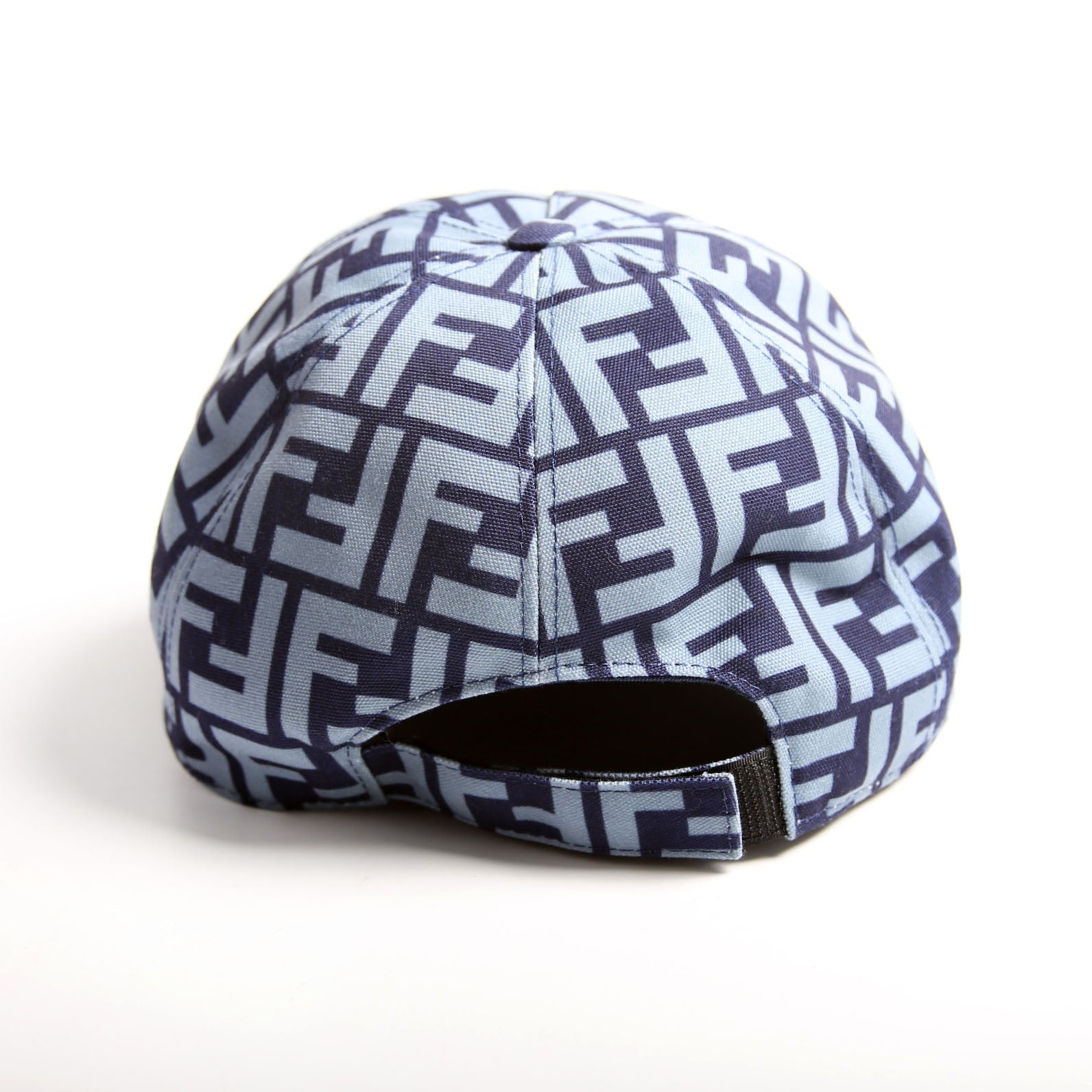 Fendi FXQ768 Zucca Baseball Cap Hat Size 58 Navy/Blue