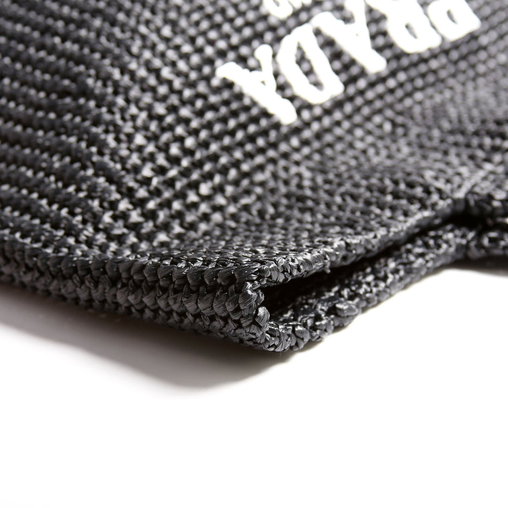 Yarn Raffia Embroidered Tote Black/White