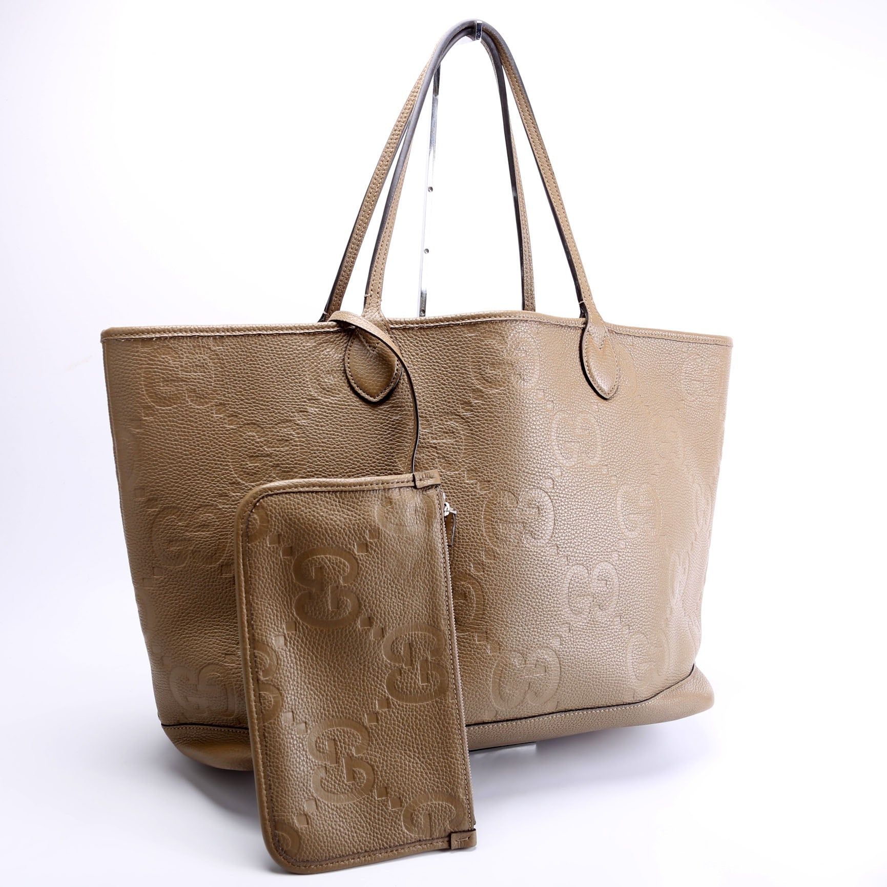 726755 GG Embossed Tote W/Pouch Large