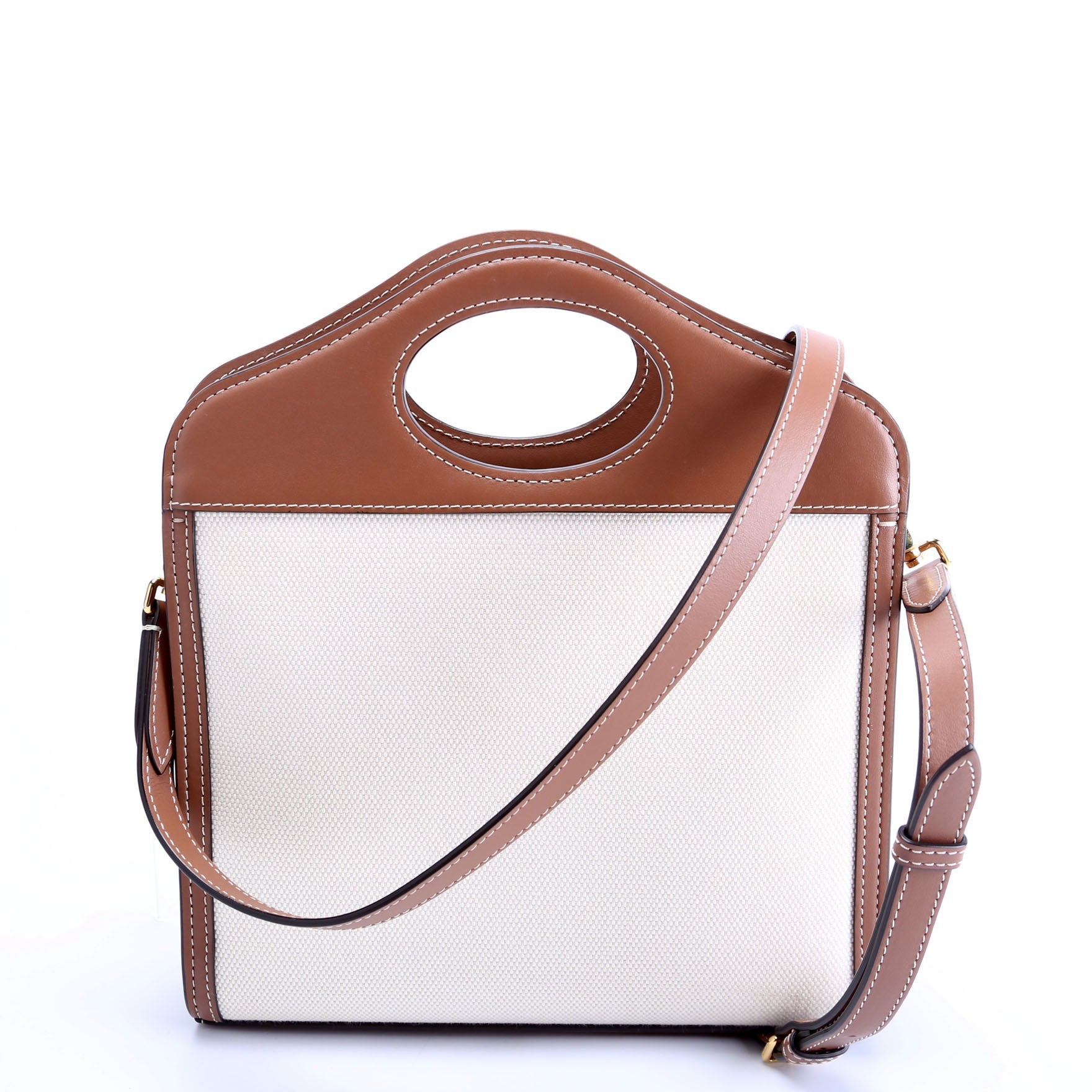 Pocket Bag Mini Canvas White/Brown