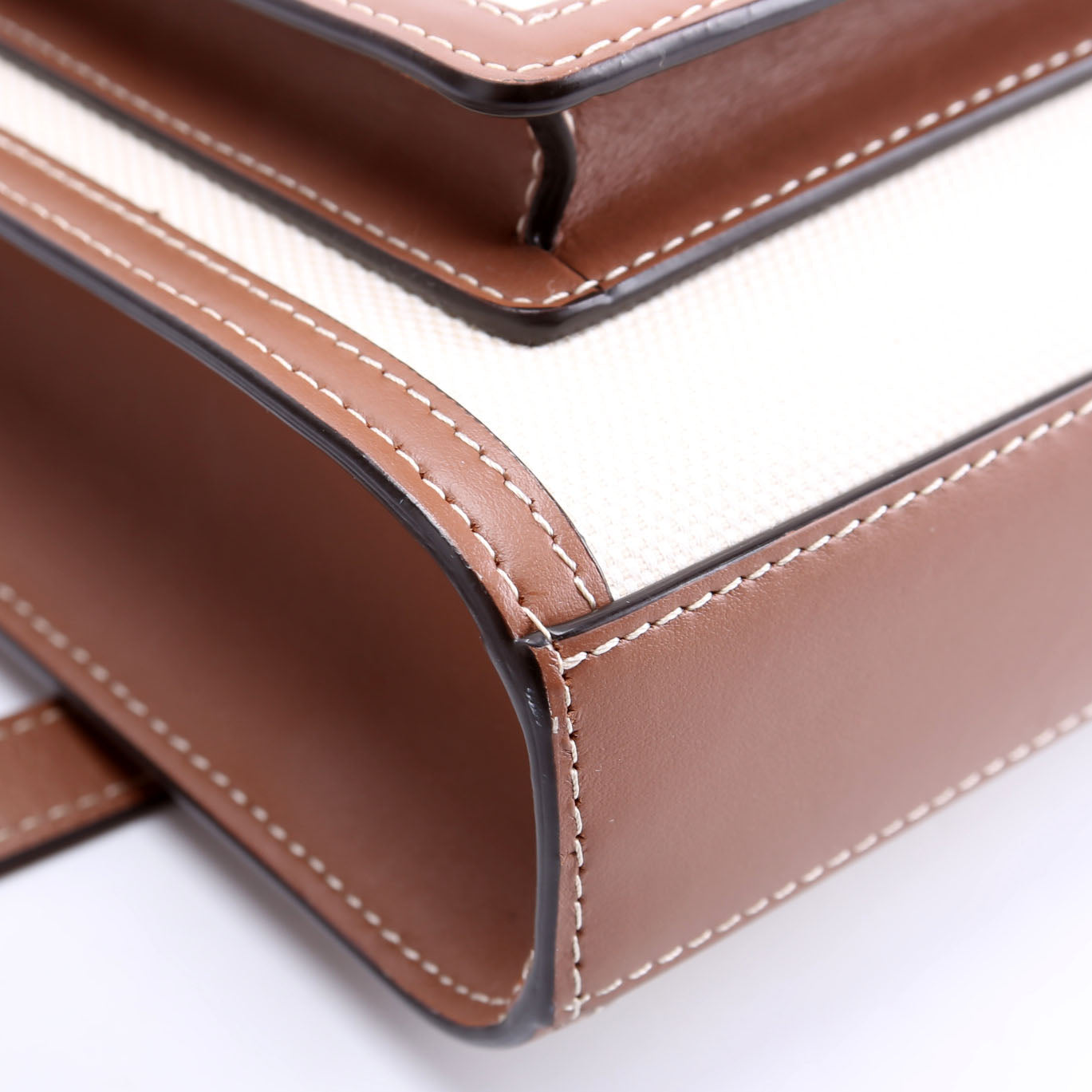 Pocket Bag Mini Canvas White/Brown
