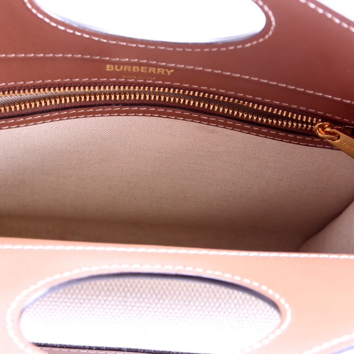 Pocket Bag Mini Canvas White/Brown