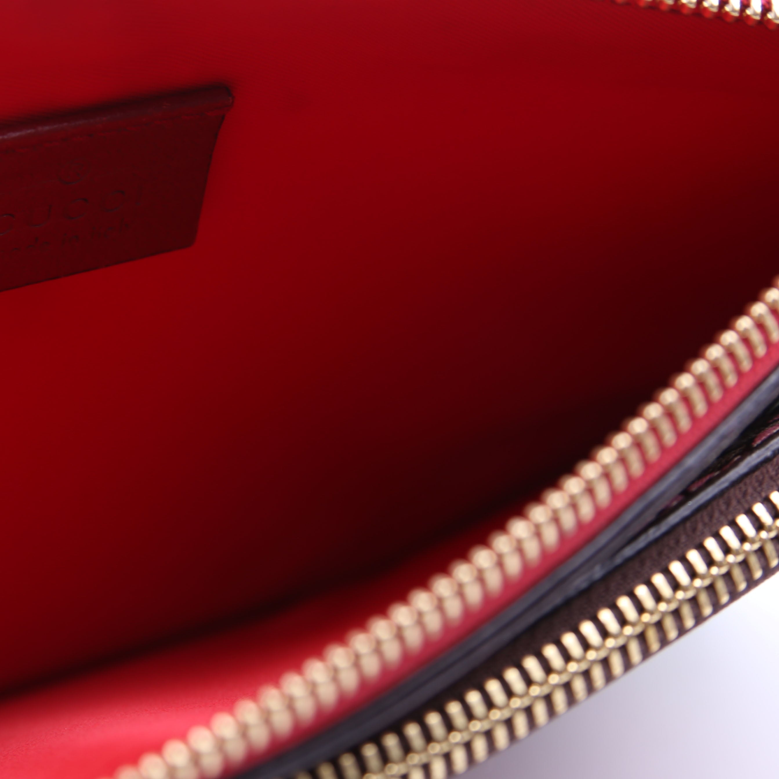 Gucci 454111 GG Supreme Blooms/Bengal Double Zip Shoulder Bag Red